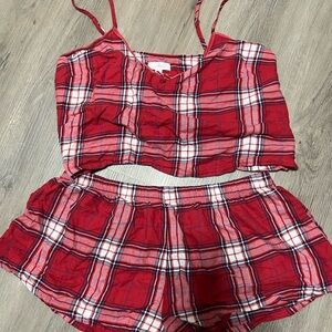 Target Colsie Red and Blue Plaid PJ Set